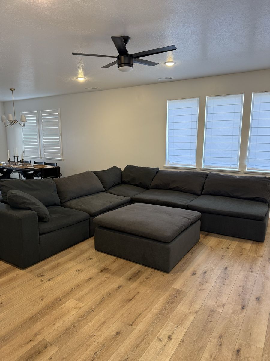 Down East Home Modular Feather Sectional + Ottoman