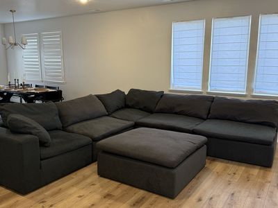 Down East Home Modular Feather Sectional + Ottoman