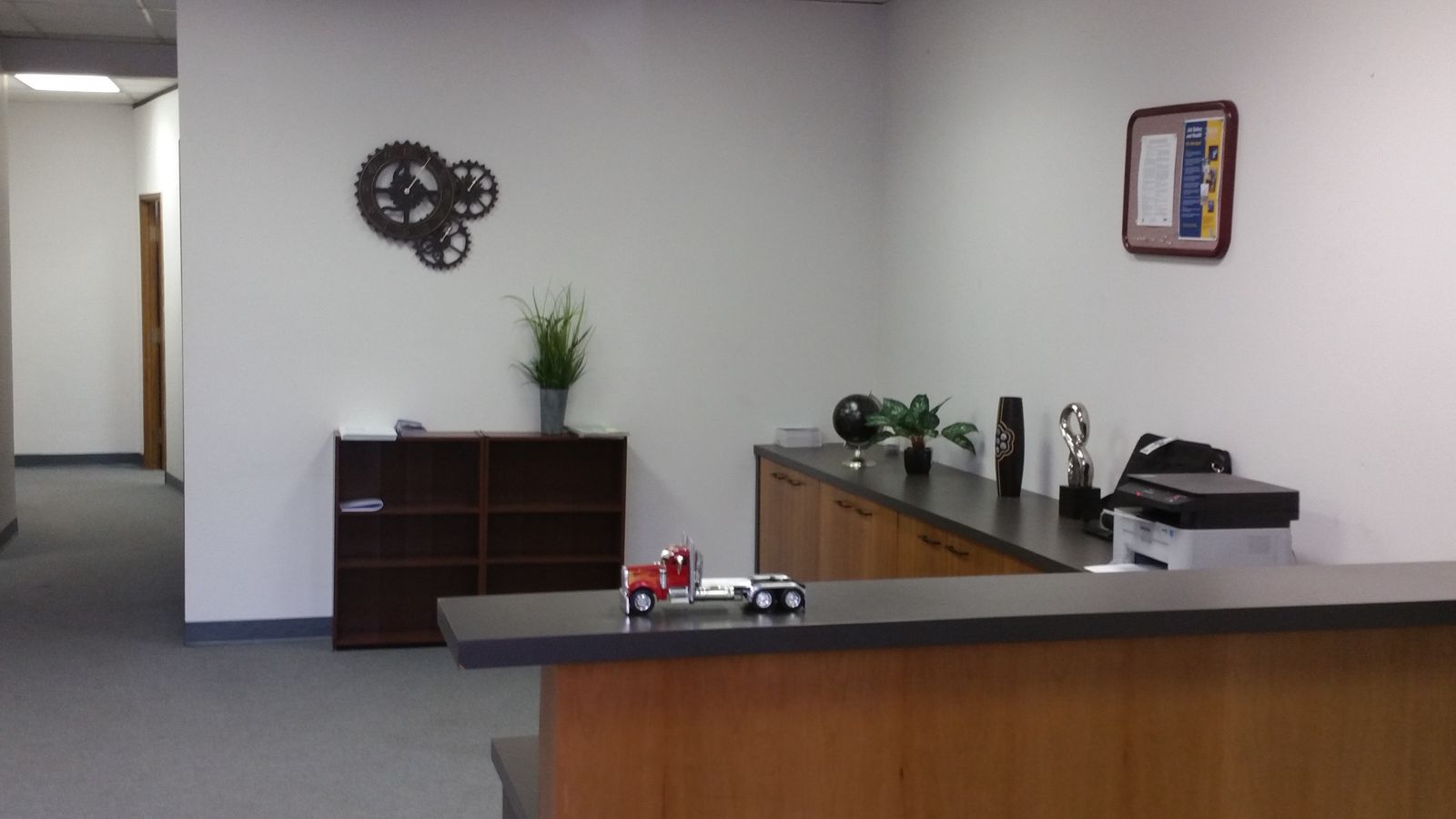reception desk and cabinets