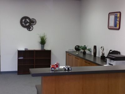 reception desk and cabinets