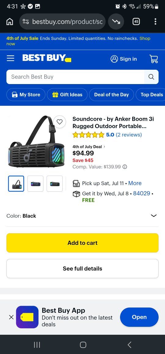 Soundcore by Anker Boom 3i Rugged Outdoor Portable Bluetooth Speaker - Black, IPX7 Waterproof