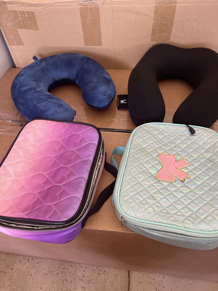 Travel Neck Pillows and lunch box 