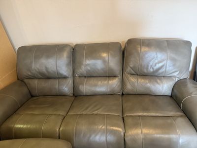 Leather auto recliner couch
