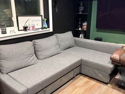 IKEA grey couch sleeper sectional with storage