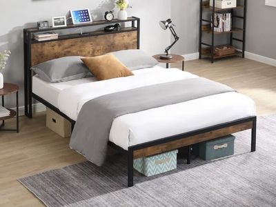 Brand new king size bed with charger and mattress