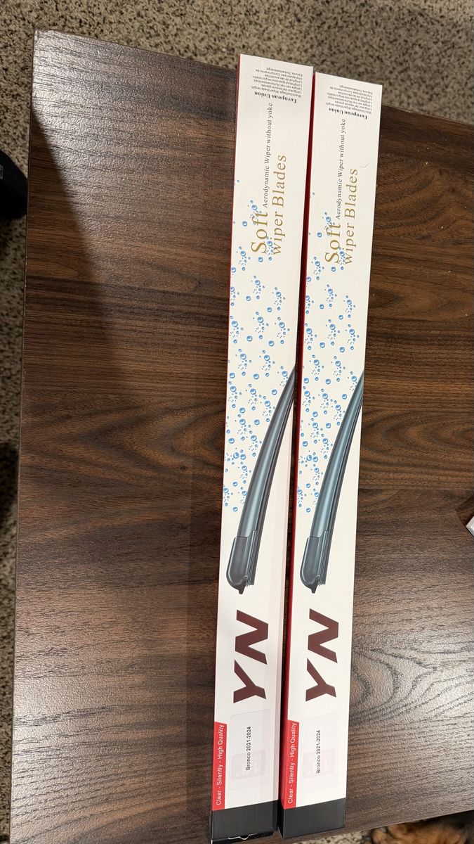 YN Soft Aerodynamic Wiper Blades for Ford Bronco 2021-2024 - Silent, Clear Wipe