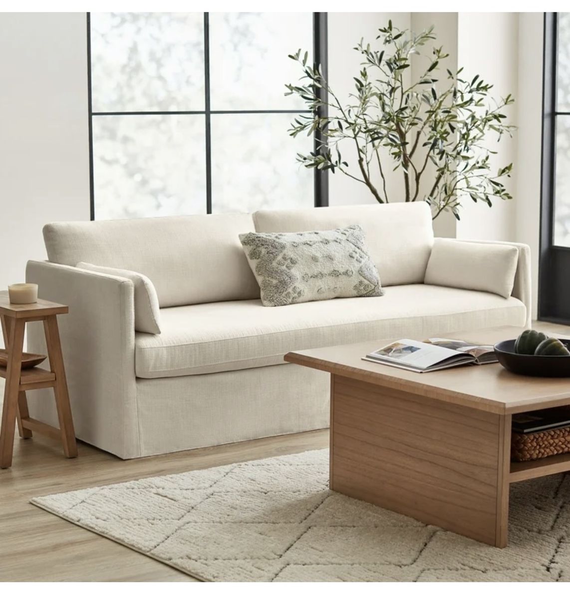 Better Homes & Gardens Waylen Slipcover Sofa, Cream, by Dave & Jenny Marrs