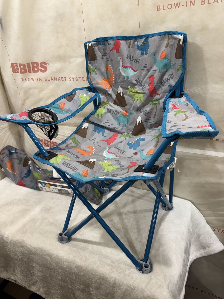 Crickt Kids Folding Camp Chair Dinosaur Print 125 lbs Capacity