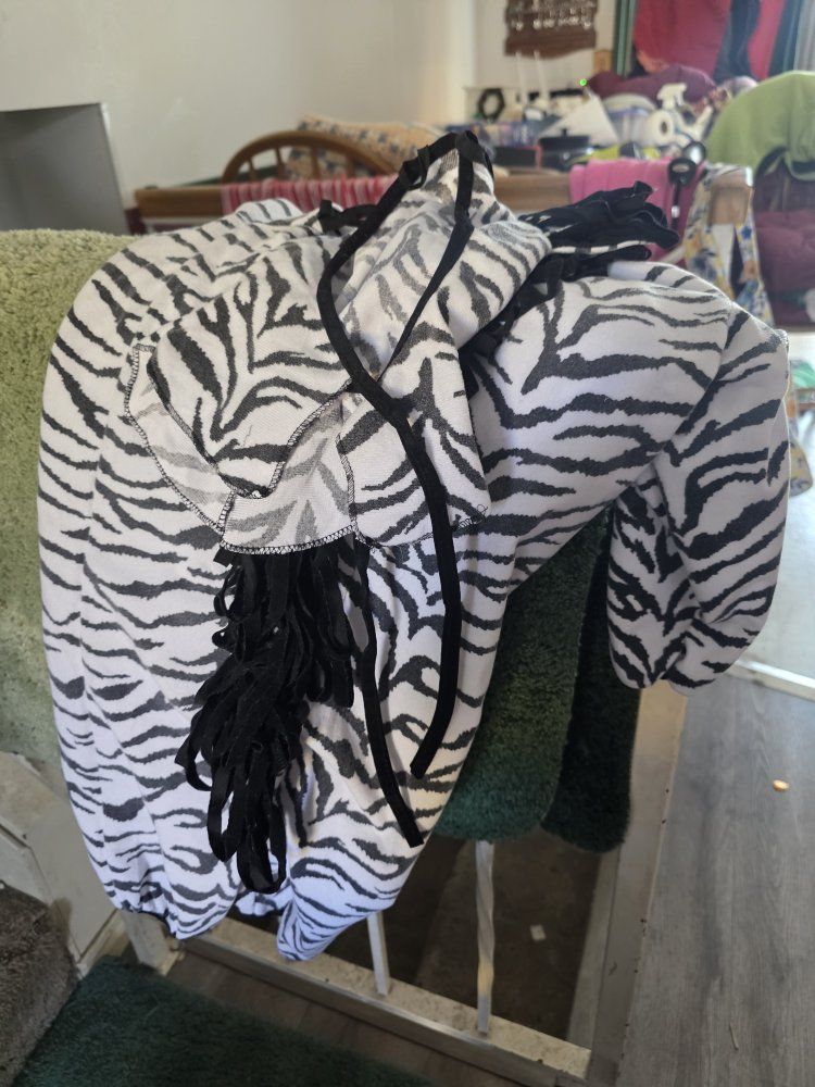 Zebra Print Animal Costume with Fringe Detail