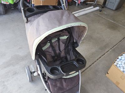 Graco Modes Jogger Stroller - Brown/Green 3-Wheel Design with Parent & Child Trays