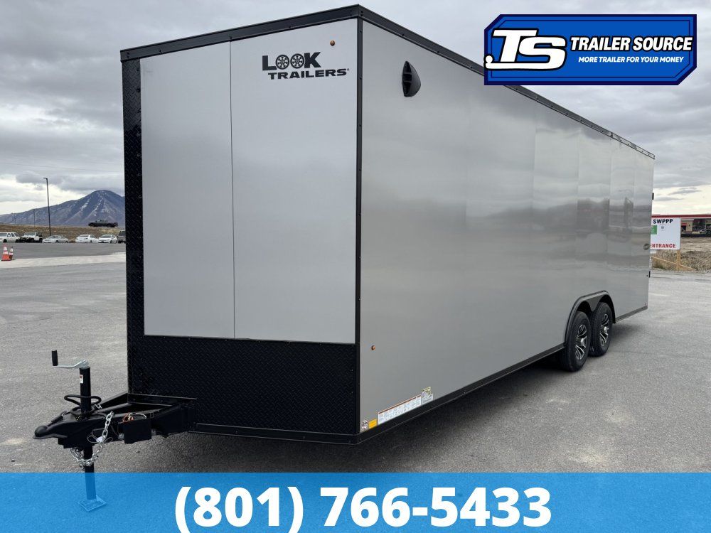 8.5x24 Look Element SE Enclosed Cargo Trailer - 7'6" Interior - 10K GVWR - .080 PolyCor, Alloy Wheels, Black Out Package, Rubber