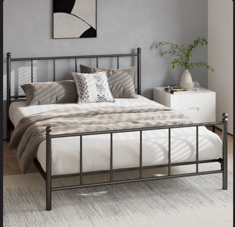 ZINUS KING SIZE WINSTON METAL PLATFORM BED - WOOD SLATS