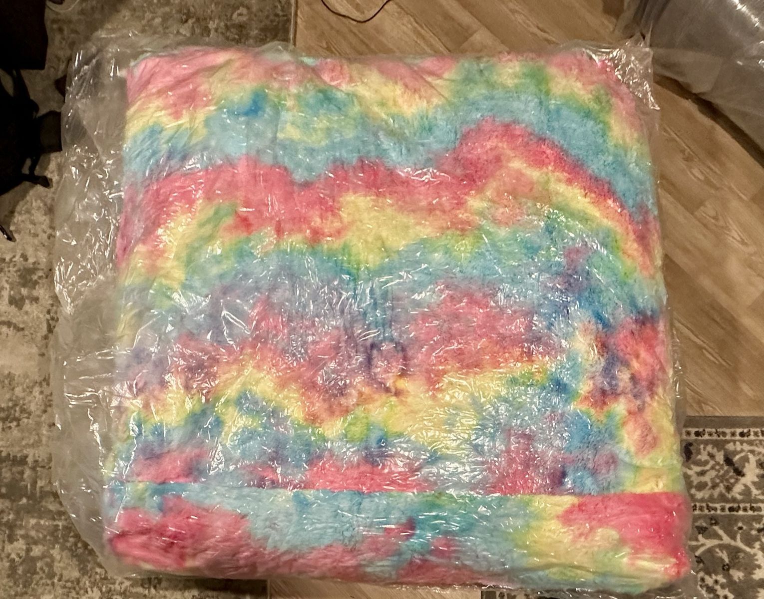 Brand NEW Oversized Tie-Dye Shag Floor Pillow - 58” x 58” x 18” 