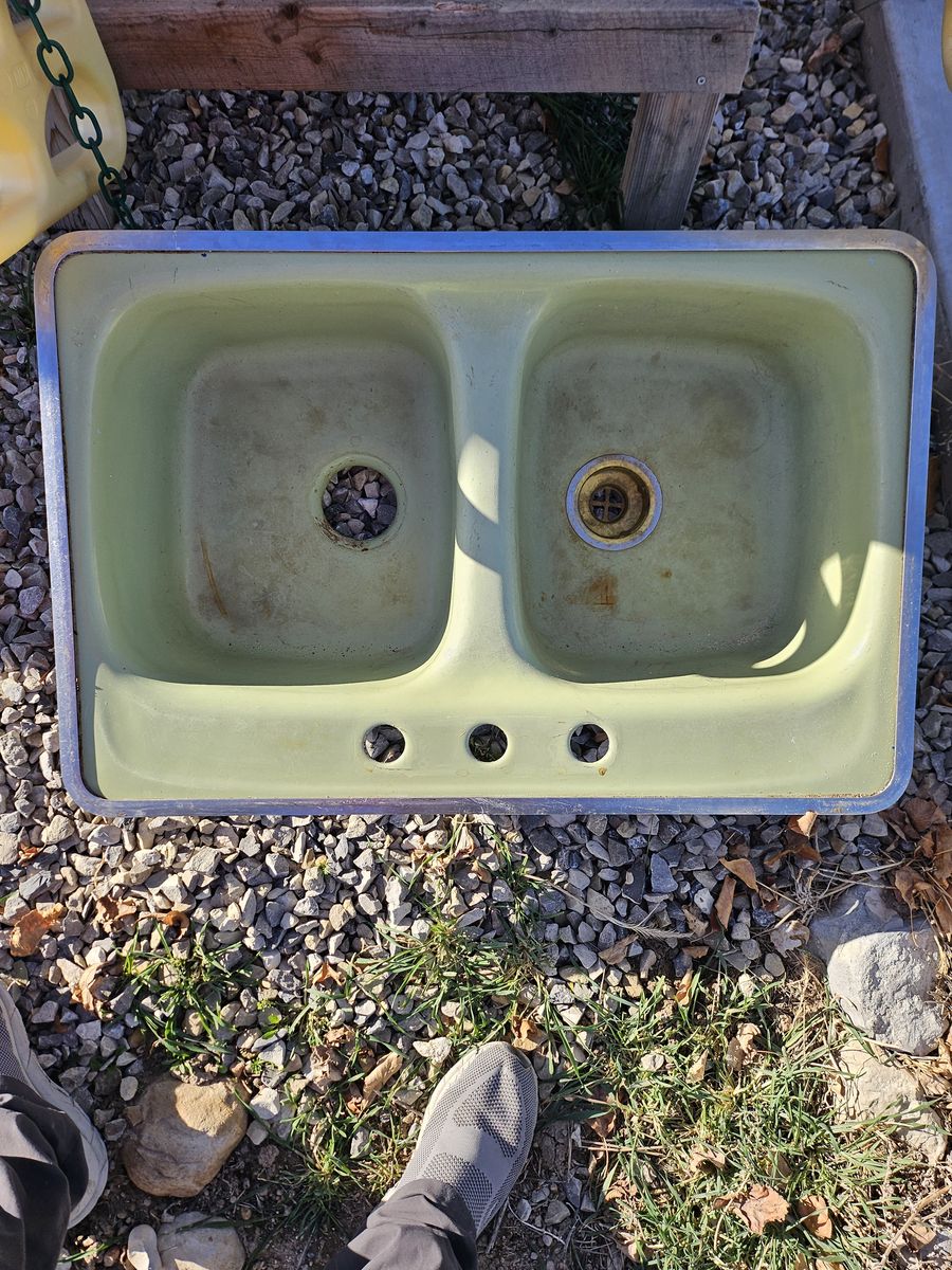 Vintage cast iron sink