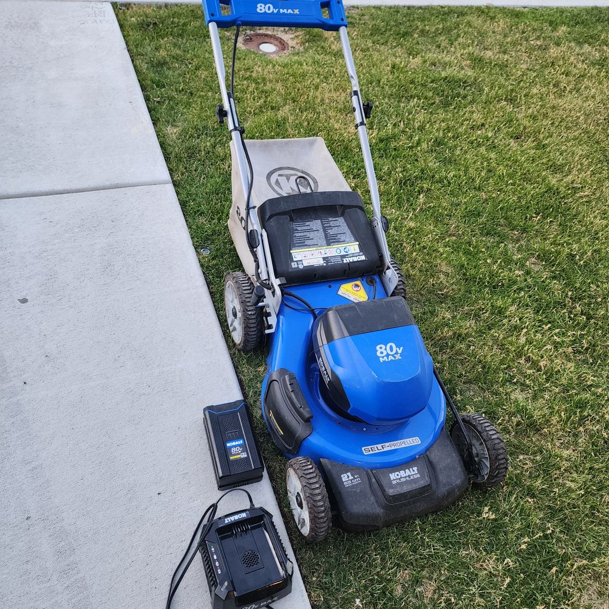 Kobalt 80V Max 21" Self-Propelled Electric Lawn Mower with 6.0 Ah Battery & Charger