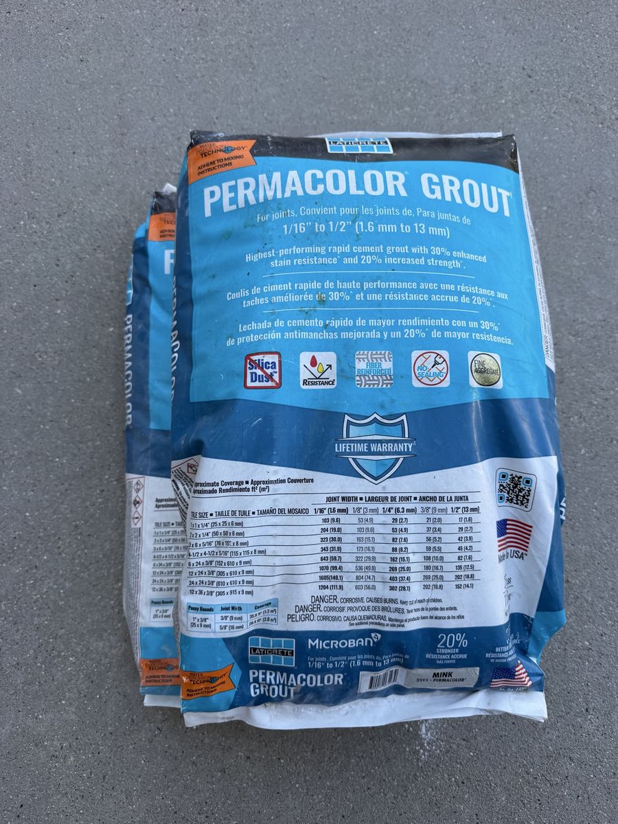 Laticrete Permacolor, Custom Prism, & Mapei Tile Grout Bags - $10 Each