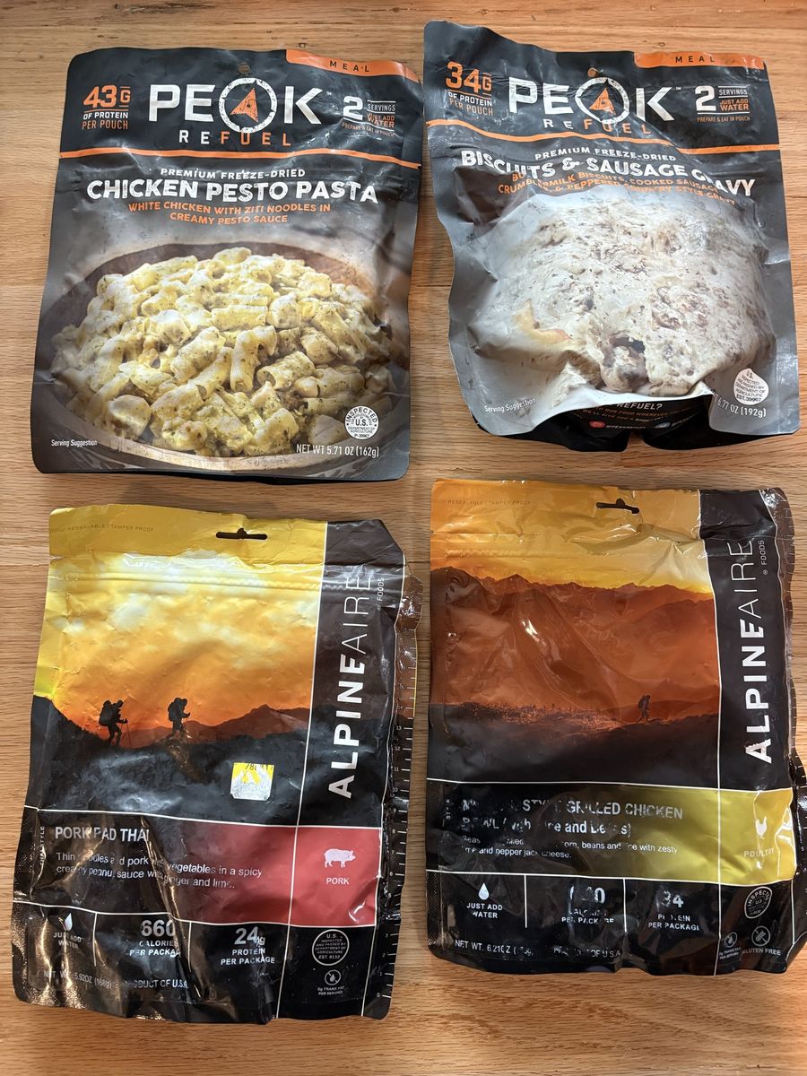 Peak Refuel and Alpine Aire Backpacking Meals