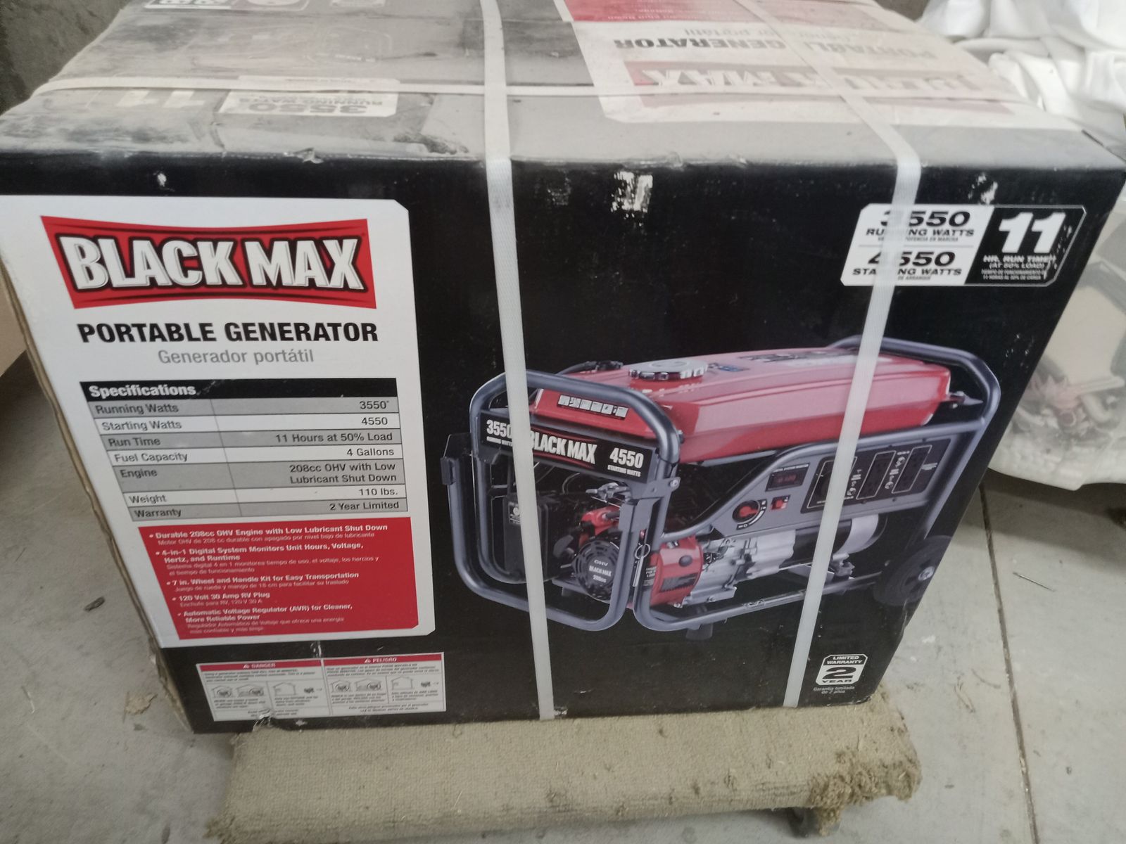 Black Max 3550/4550 portable generator New in Box