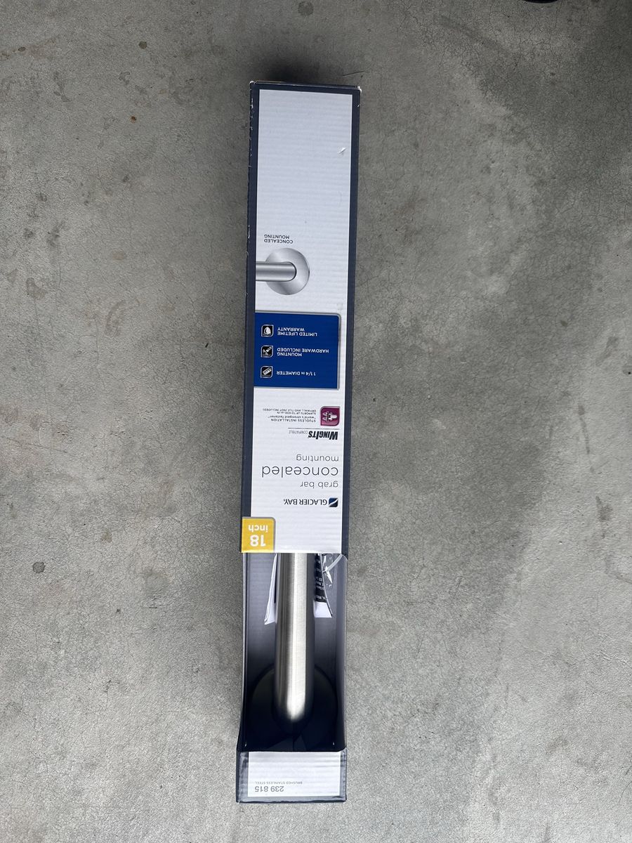 Glacier Bay 18 Inch Grab Bar with Concealed Mounting