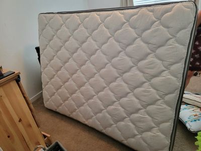 White/Grey Quilted Mattress - Used Good Condition