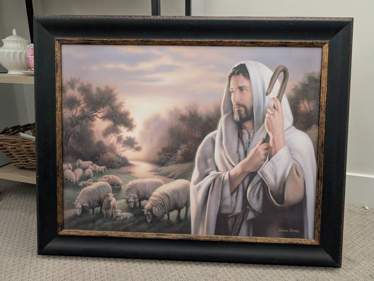 Framed Jesus "The Lord Is My Shepherd" Print