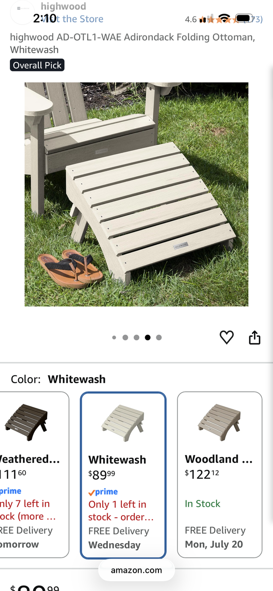 Highwood Outdoor Adirondack Folding Ottoman