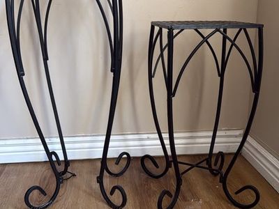 Set of 2 Wrought Iron Plant Stands