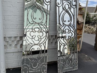 Uttermost vintage-style wrought iron overlay wall mirrors