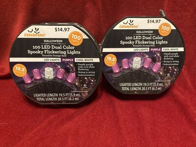 Halloween 100 LED Dual Color Spooky Flickering Lights New