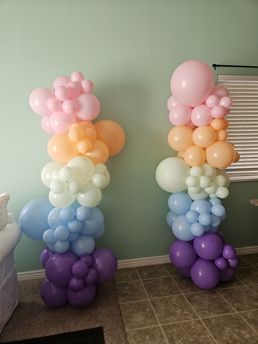 Pastel Rainbow Balloon Arch