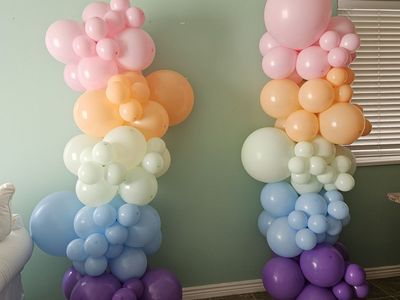 Pastel Rainbow Balloon Arch