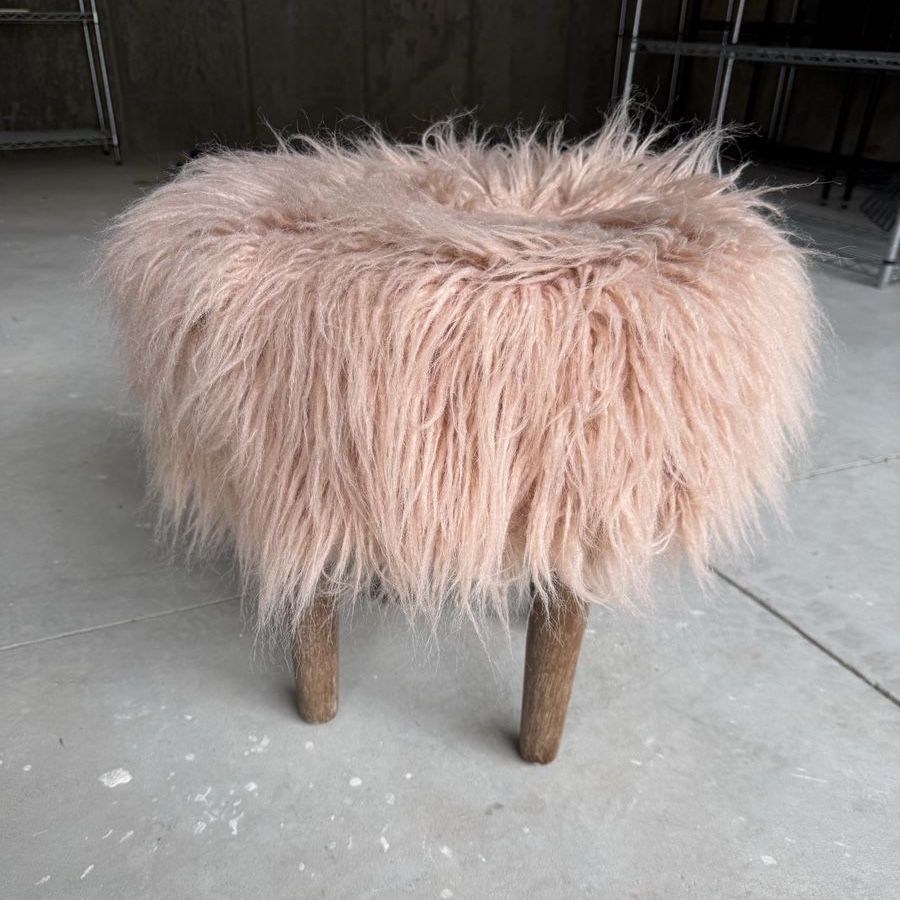 Cost Plus Faux Fur Ottoman