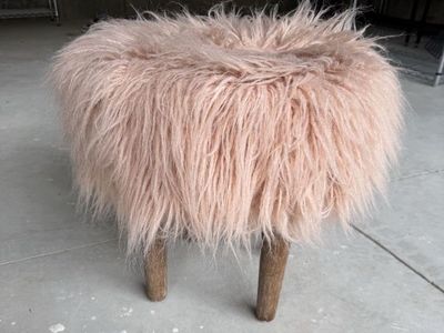 Cost Plus Faux Fur Ottoman
