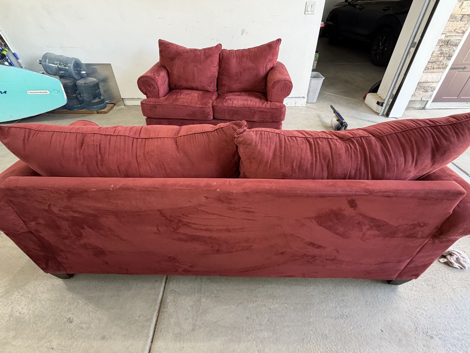 Pair of red couches