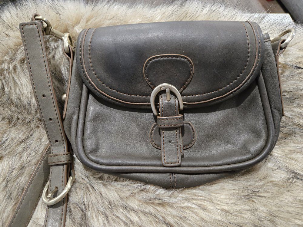 Talbots Genuine Leather Crossbody Saddle Bag - Oli