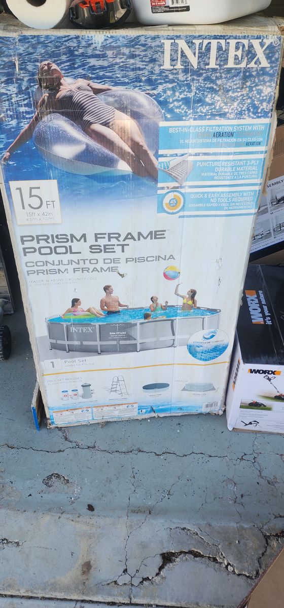 15 foot above ground pool (new in box)