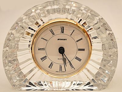 Vintage Crystal Desk Clock with German Staiger Mechanism