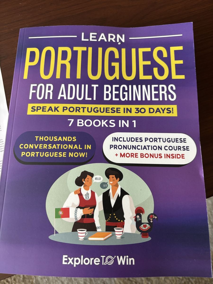 Learn Portuguese for Adult Beginners Paperback - Explore To Win (7 Books in 1)