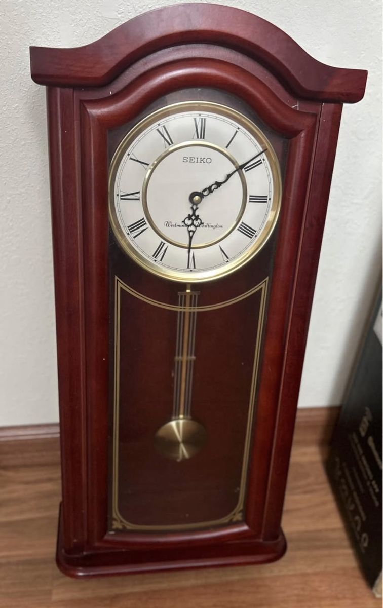 Seiko Wooden Wall Clock with Pendulum and Chime