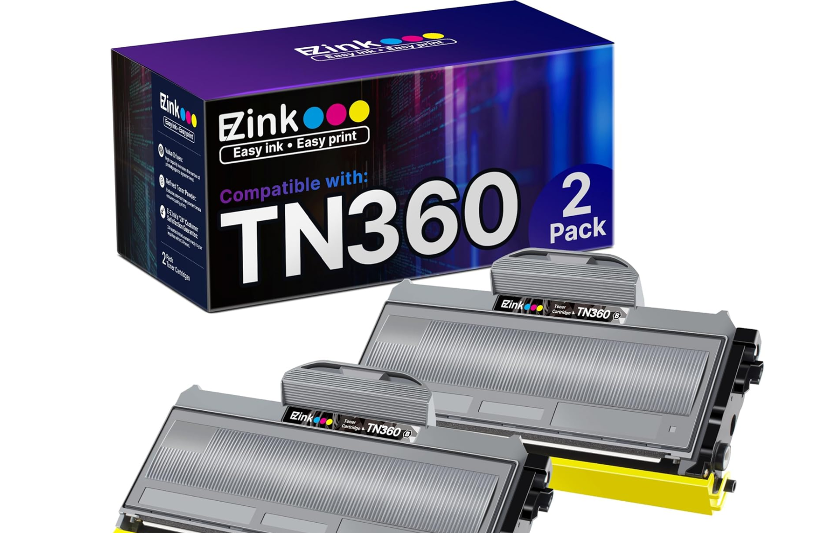 2 Pack TN360 - New in Box - Brother High Capacity Toner Cartridge TN360