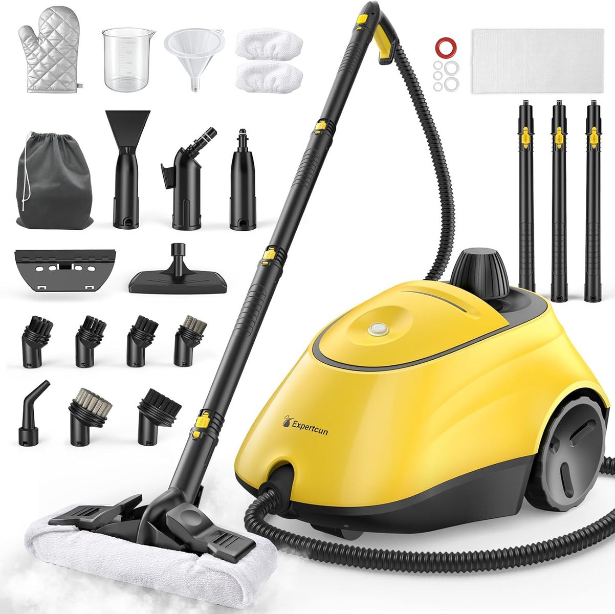 NEW Heavy Duty Steam Cleaner, 1500W High-Temperature Mop with 26 Accessories, 1.4L Portable Tank, Chemical-Free Cleaning