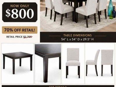 New 9-Piece Dining Table Set