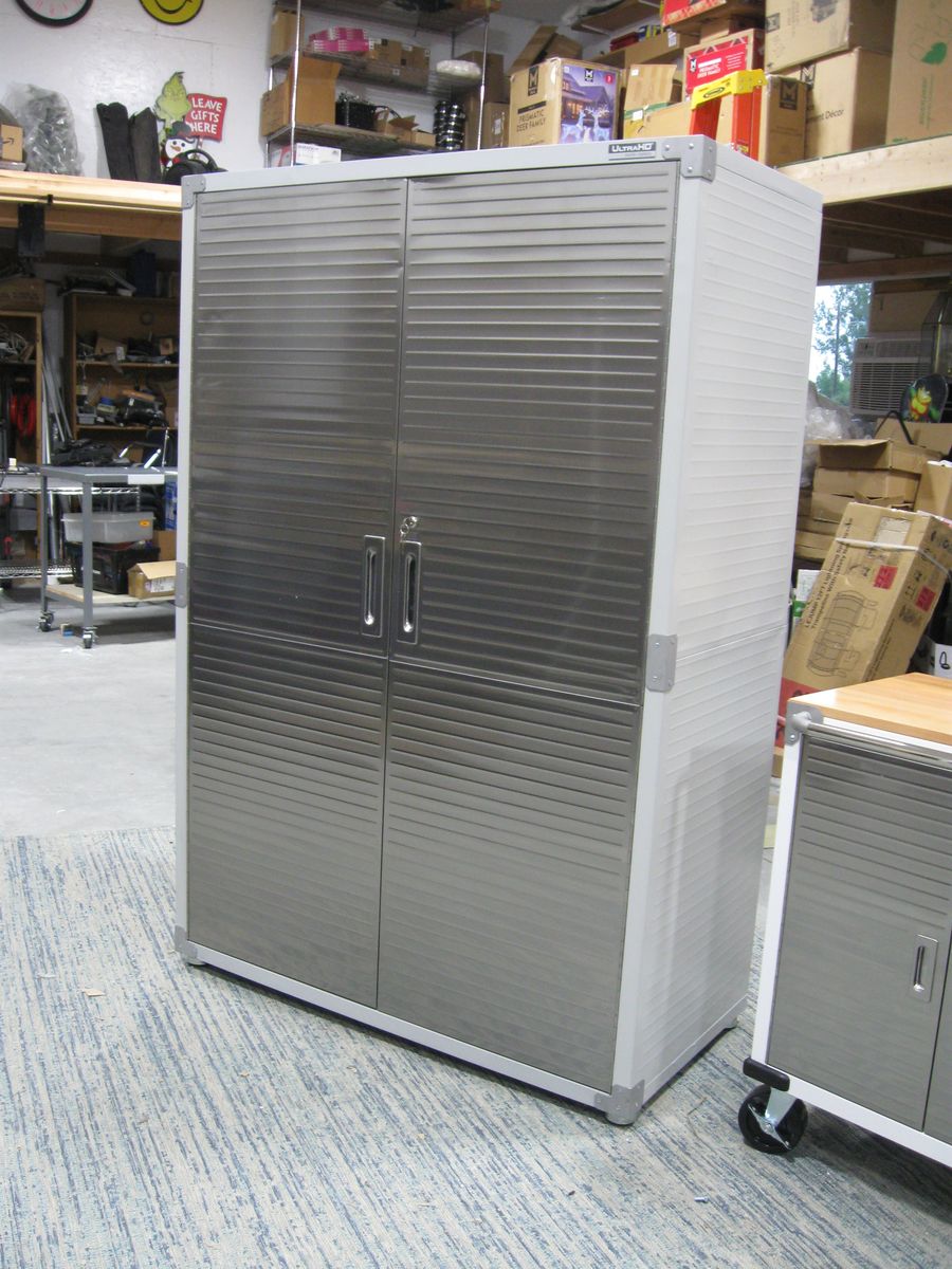 Brand New Seville Classics UltraHD Locking Storage Cabinet, Garage Shop Granite/Graphite 48x 24x72