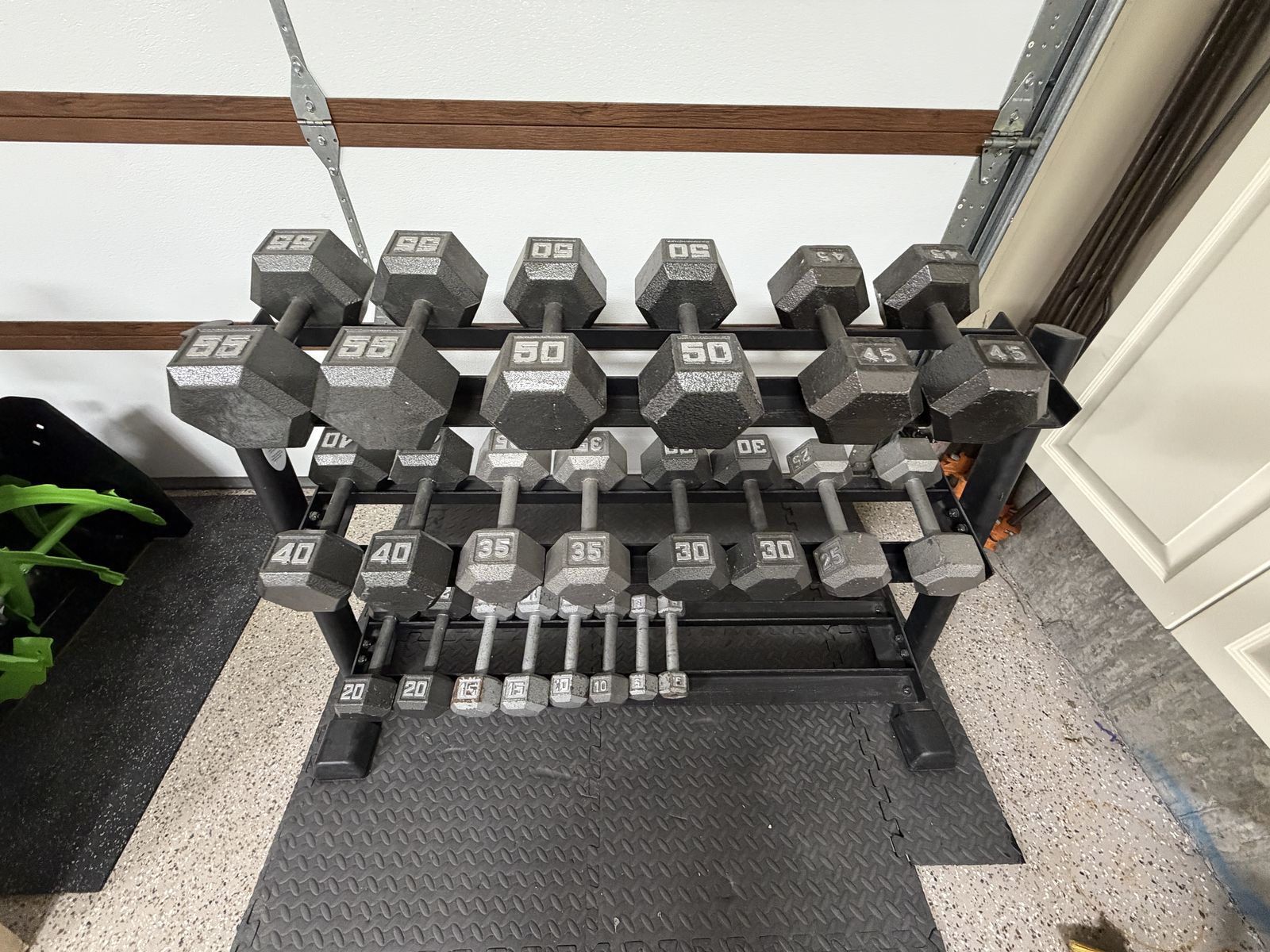 Complete Hex Dumbbell Set 5-55 lbs with Rack - 660 lbs Total