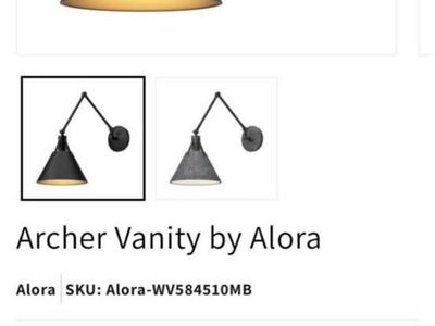 Pair of Archer vanity by alora lights
