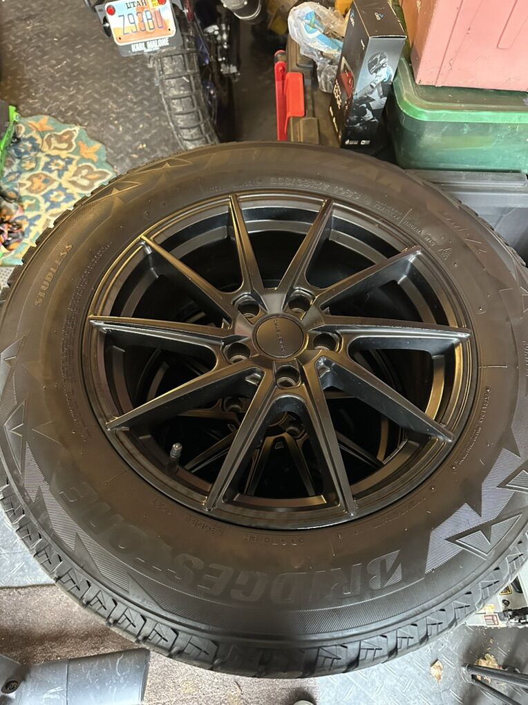 Black Wheels And Blizzak Snow Tires