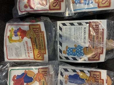 Vintage 1987 McDonald's Berenstain Bears Happy Meal Toys Sealed Lot of 6 NIP