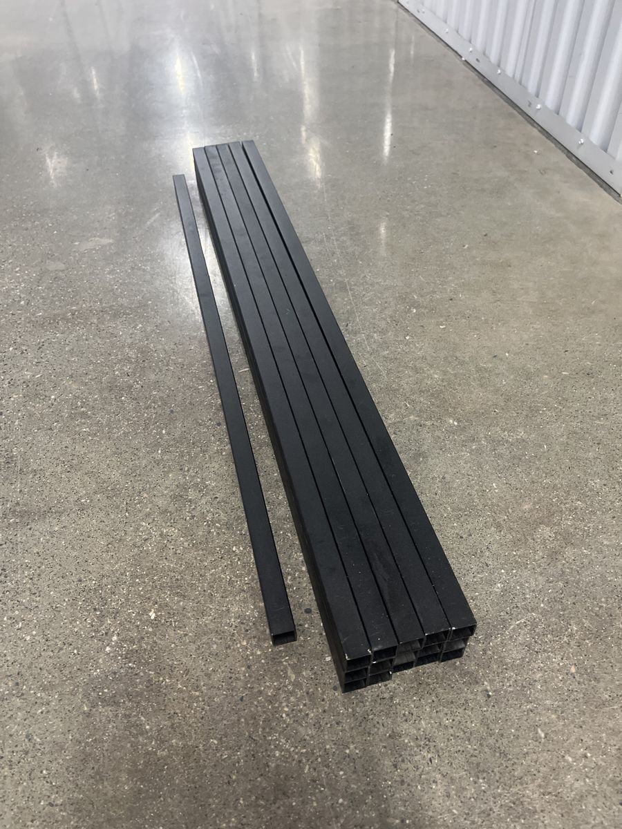 Powder coated, aluminum Square Tubing - Qty 16 Pieces (approx. 5ft lengths)