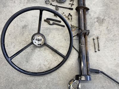 1956 Ford Steering Column w/ Wheel - 3 on the tree, Horn Ring & Turn Signal - Fits 1955-1956 Fairlane Customline Mainline