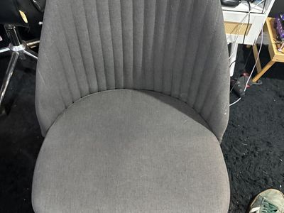Gray Upholstered Swivel Office Chair